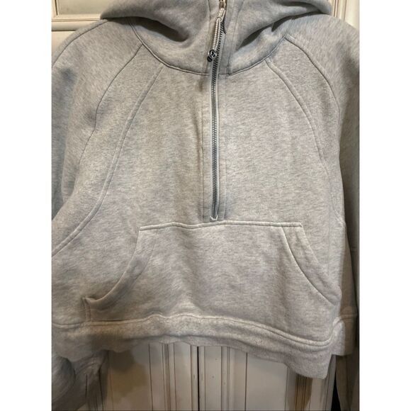 Lululemon Women's Scuba Oversized Half Zip Hoodie Heathered Light Grey Size M/L - Picture 10 of 15